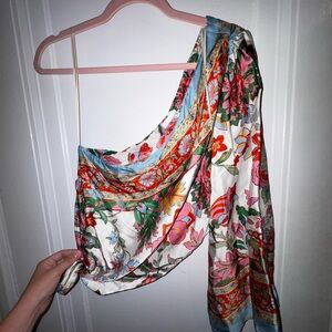 NWT - MISA One shoulder multi-colored Top